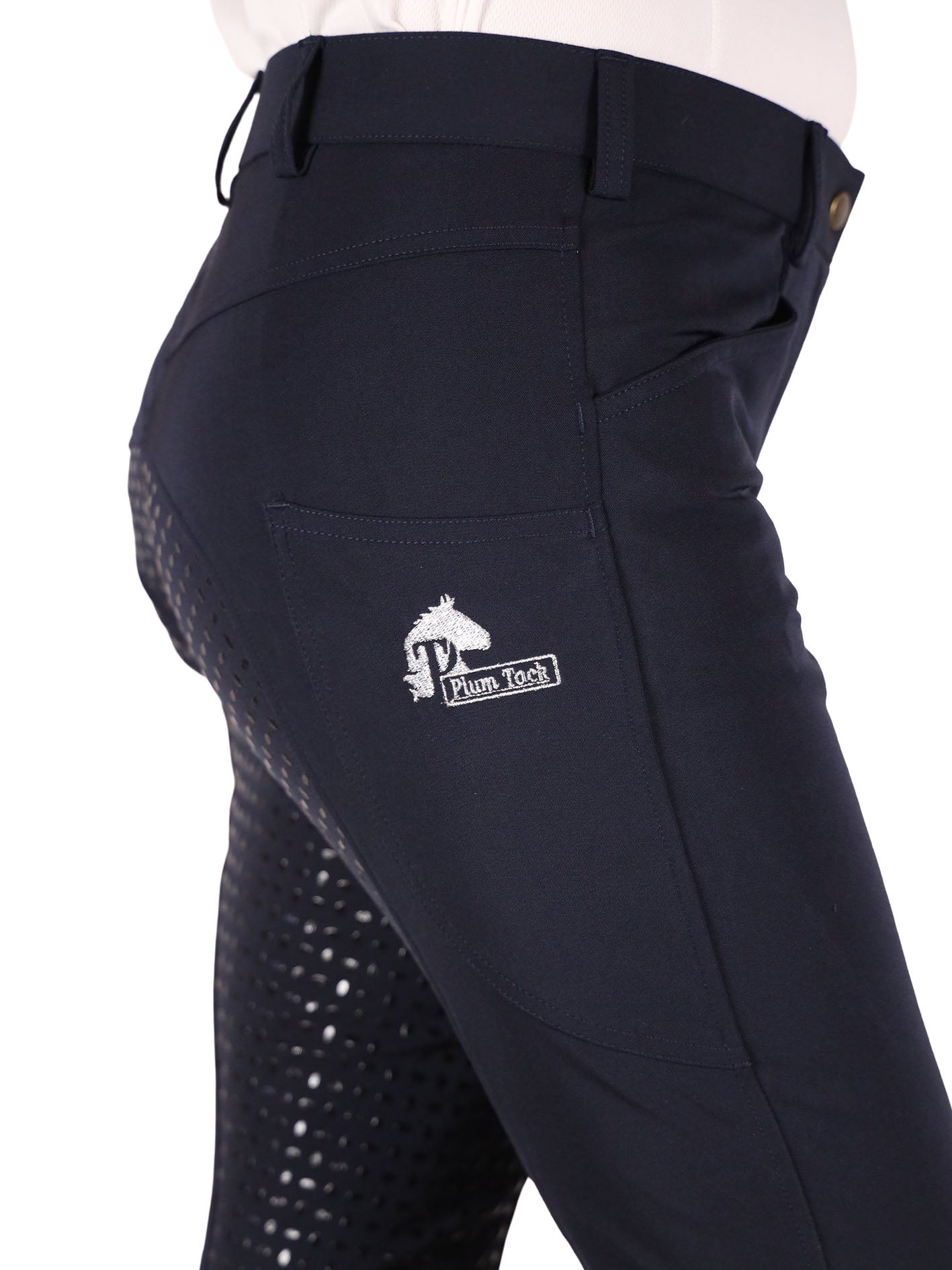 CoolMax Bootleg Riding Pants - Classic Navy. Choose Your Length and Silicone Option.