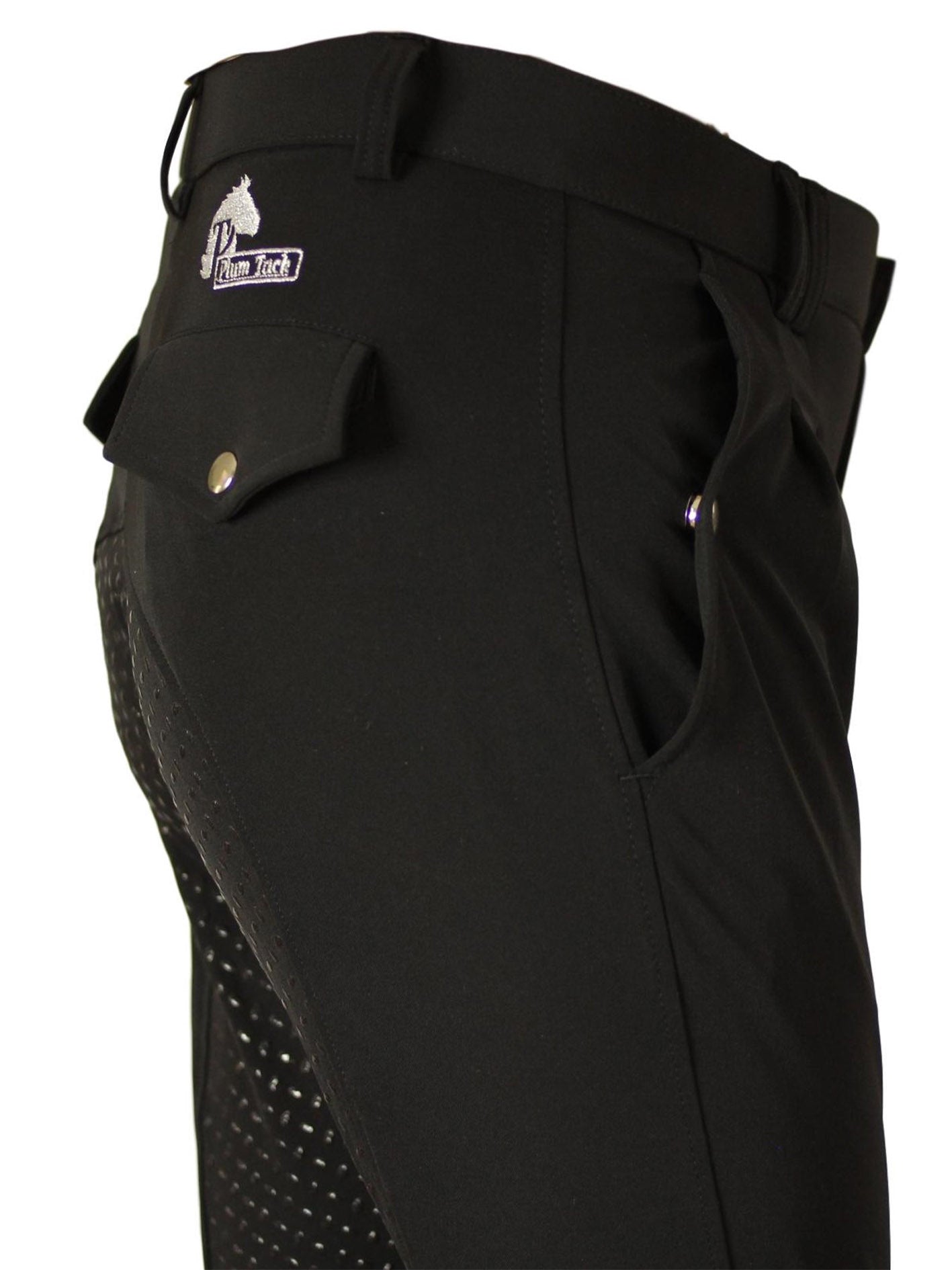 Men's Breeches in CoolMax Black with silicone grip seat