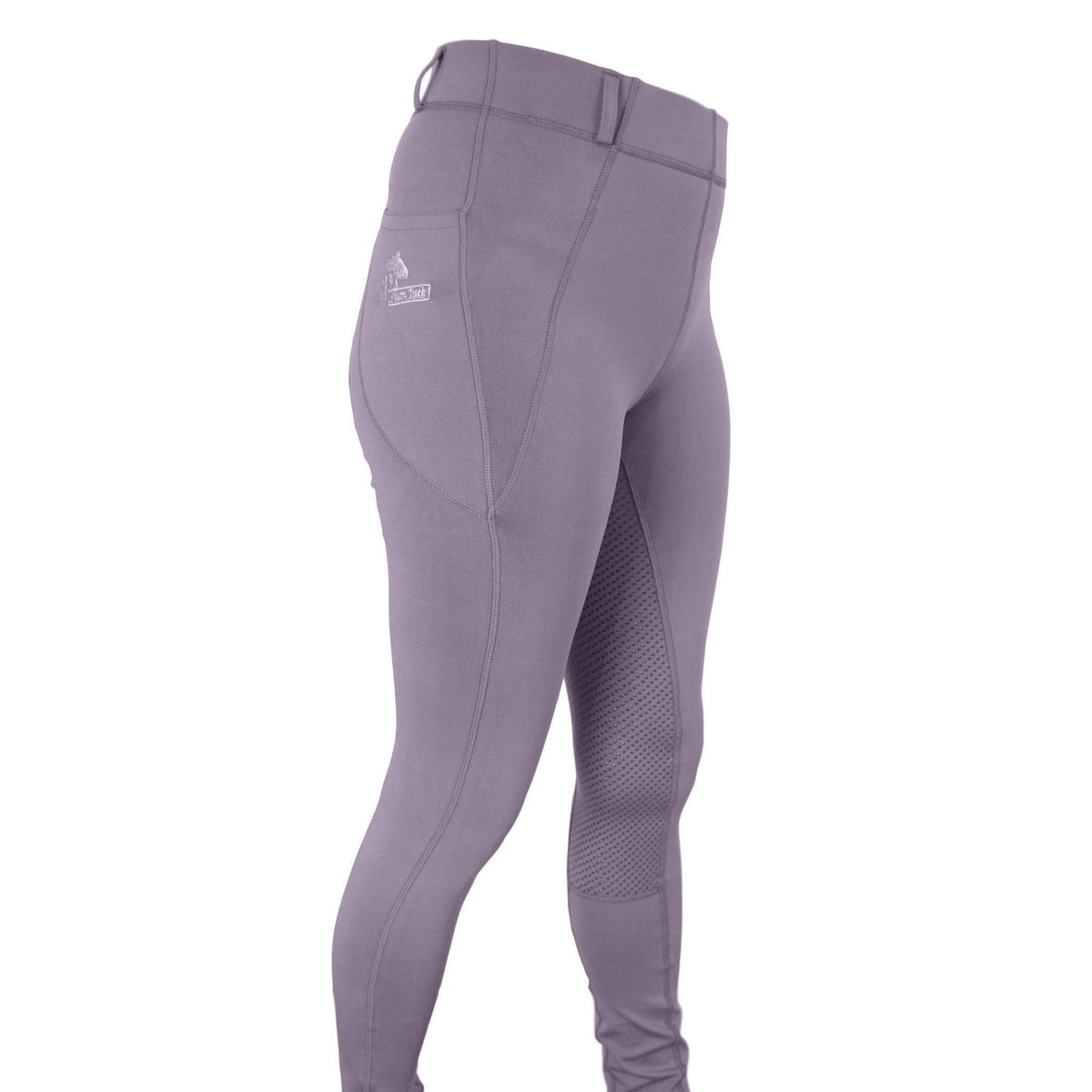 Riding tights in Wisteria. With or without silicone seat grip