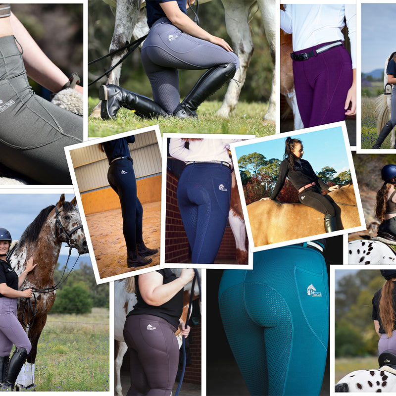 Spring Riding Tights in Navy with silicone grip seat - Plum Tack