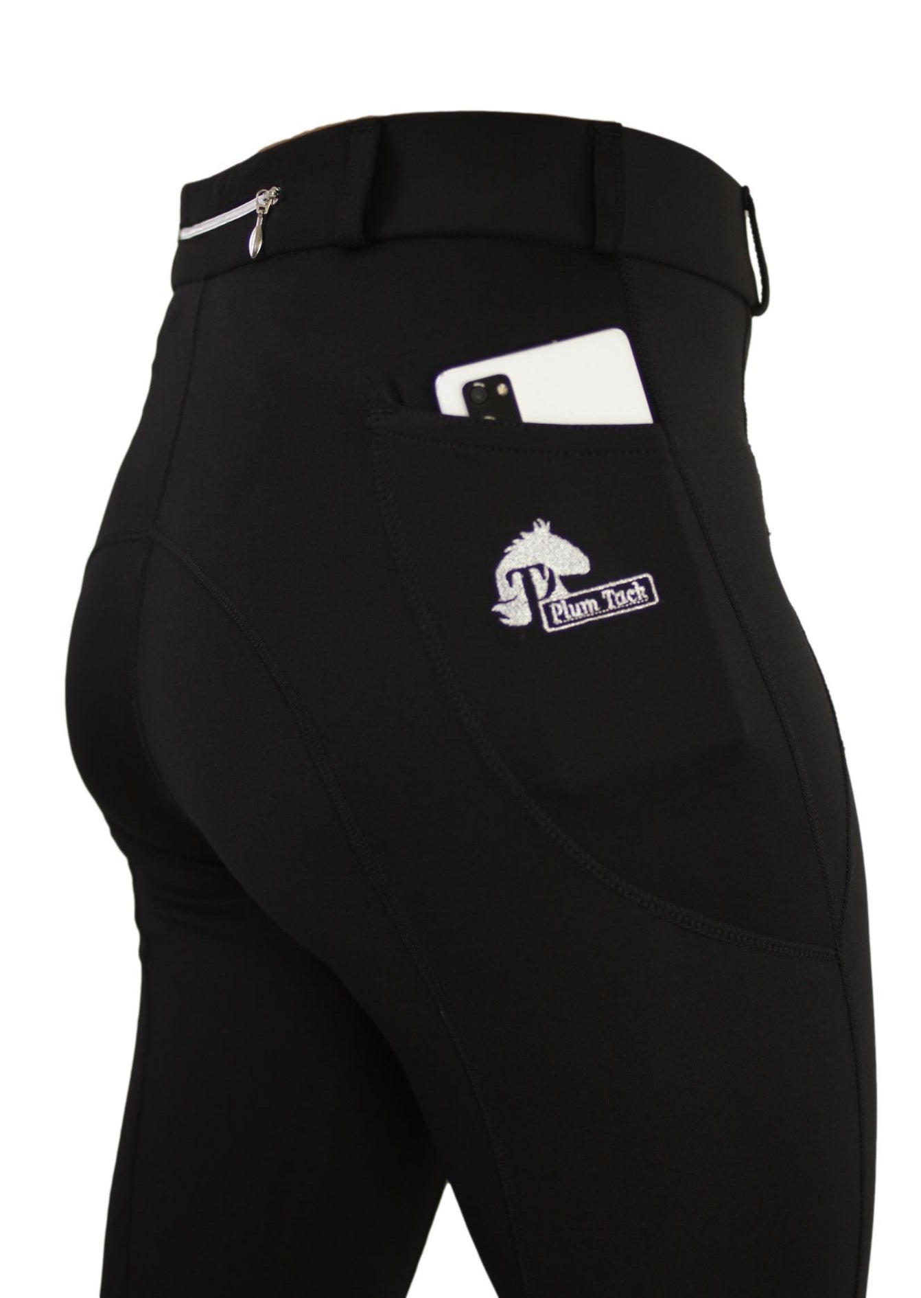 Winter riding tights in Black. With or Without Silicone Seat Grip