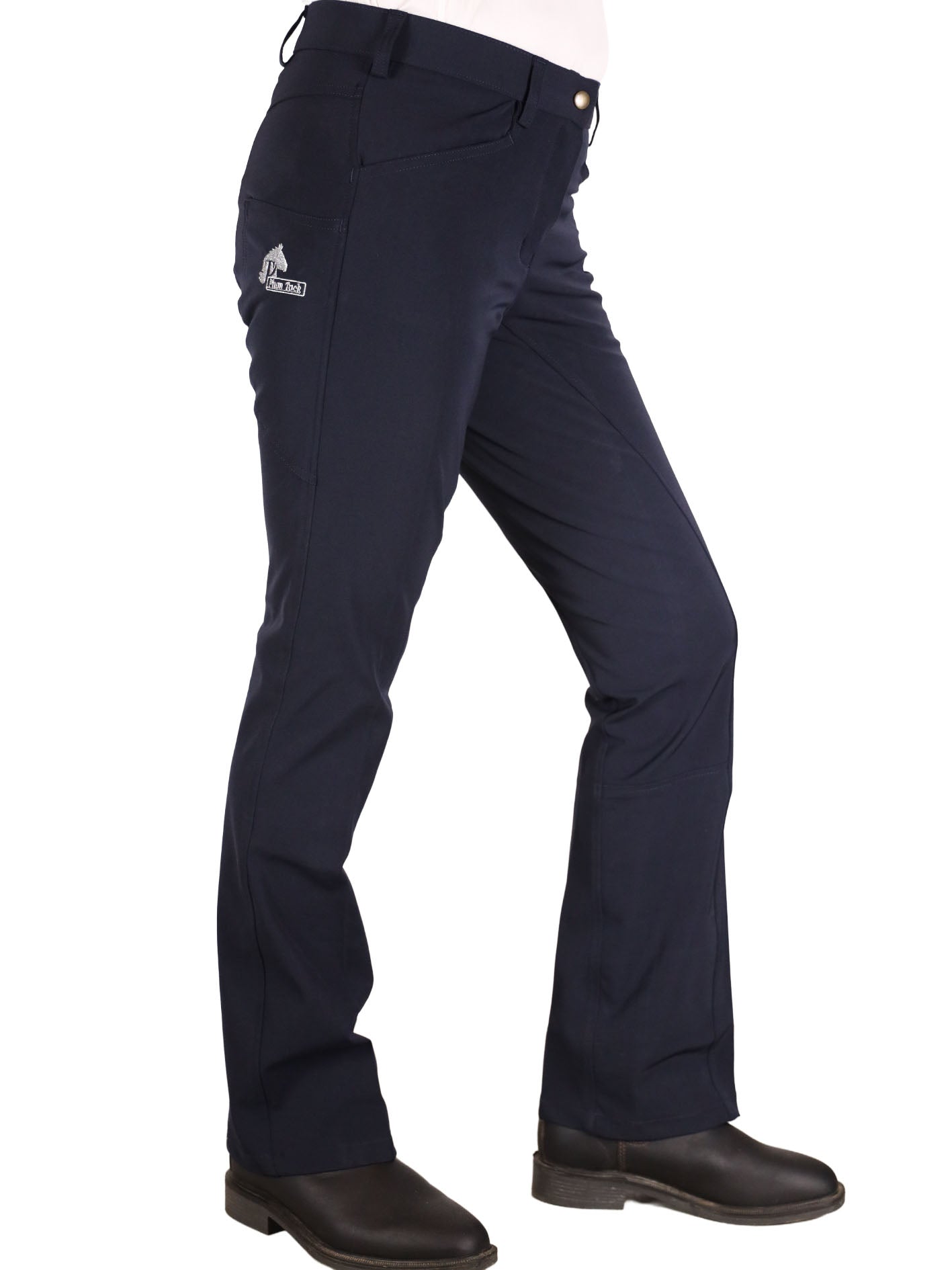 CoolMax Bootleg Riding Pants - Classic Navy. Choose Your Length and Silicone Option.
