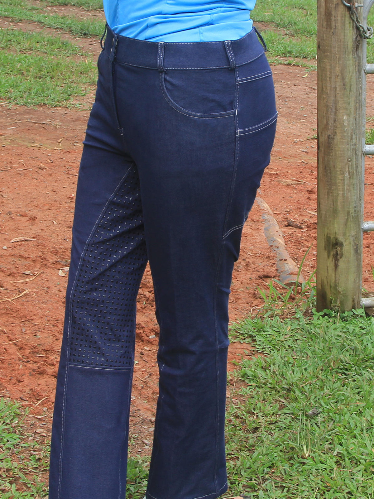 Bootleg Denim Riding Jeans – High Rise Comfort Waistband