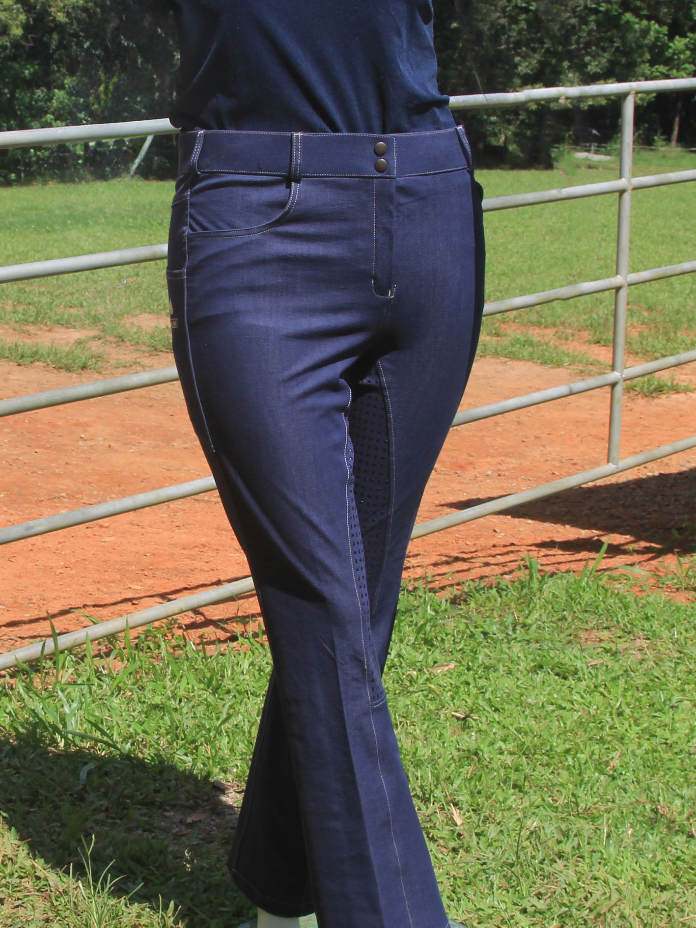 Bootleg Denim Riding Jeans – High Rise Comfort Waistband