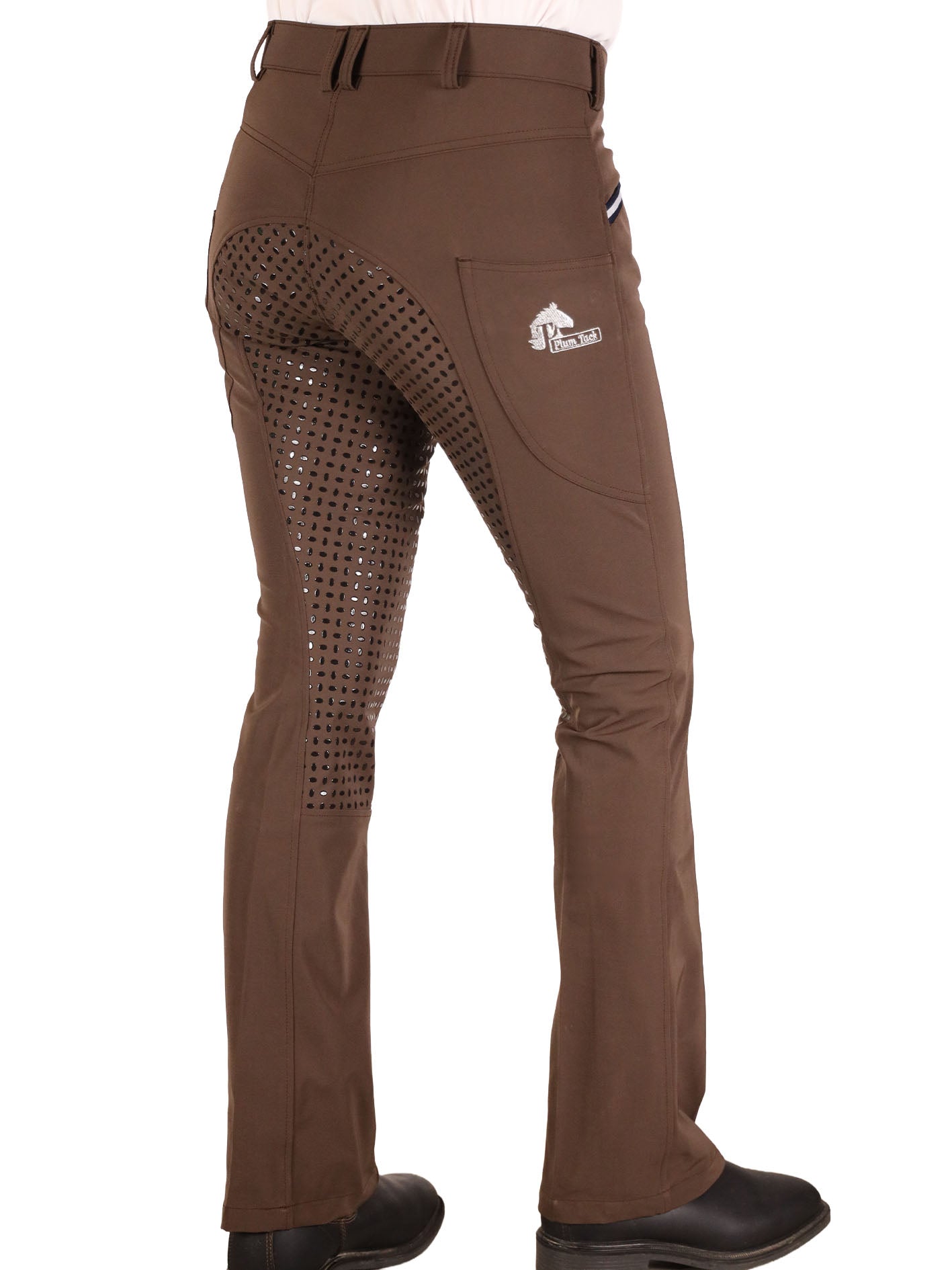 CoolMax Bootleg Riding Pants - Mocha Brown. Choose Your Length and Silicone Option.