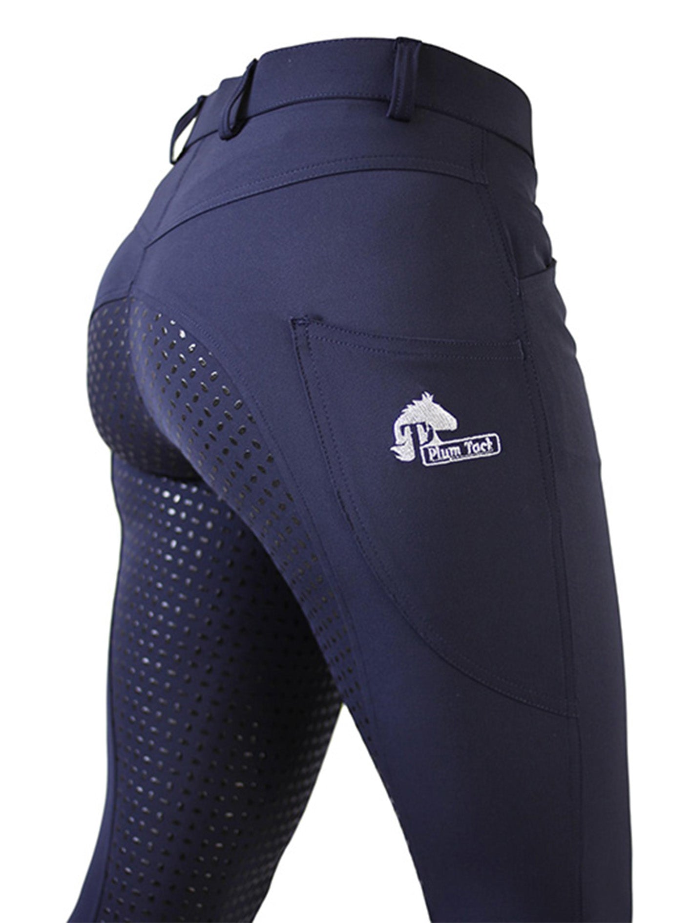 Navy CoolMax Breeches showing phone pocket