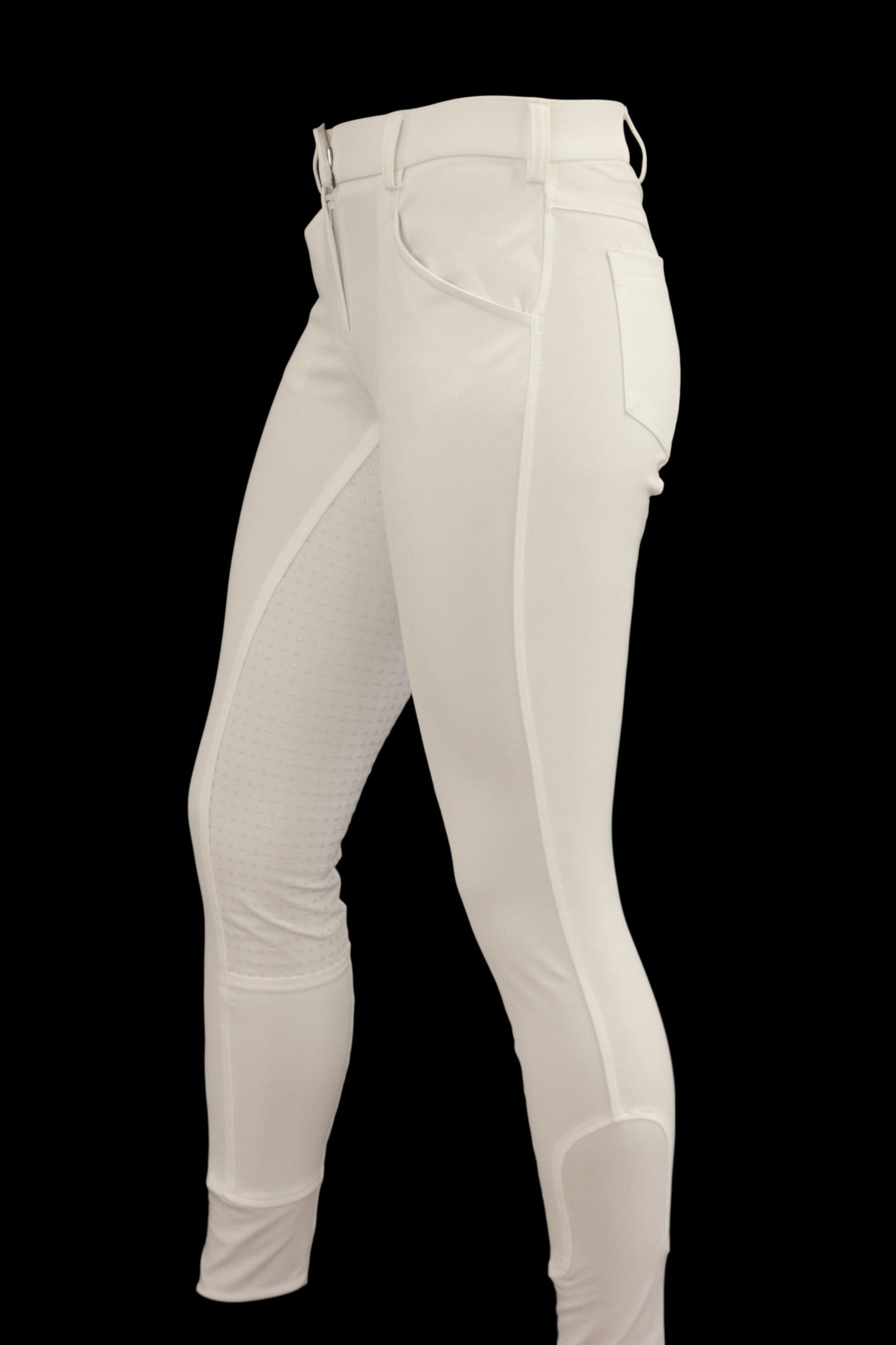 White CoolMax Breeches with or without Silicone seat grip