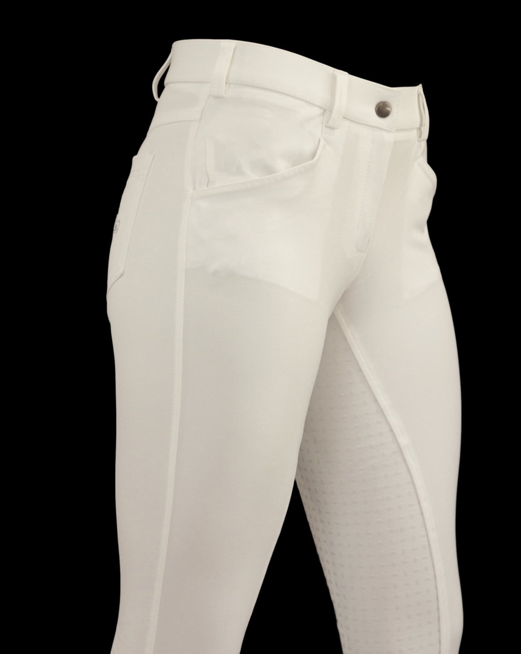 White CoolMax Breeches with or without Silicone seat grip