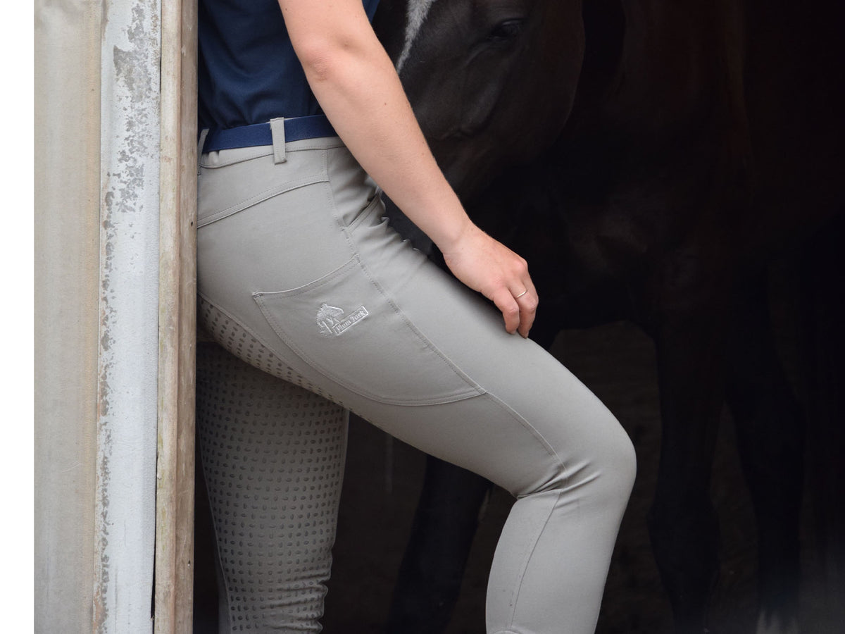 Grey CoolMax Breeches - With or without silicone grip seat