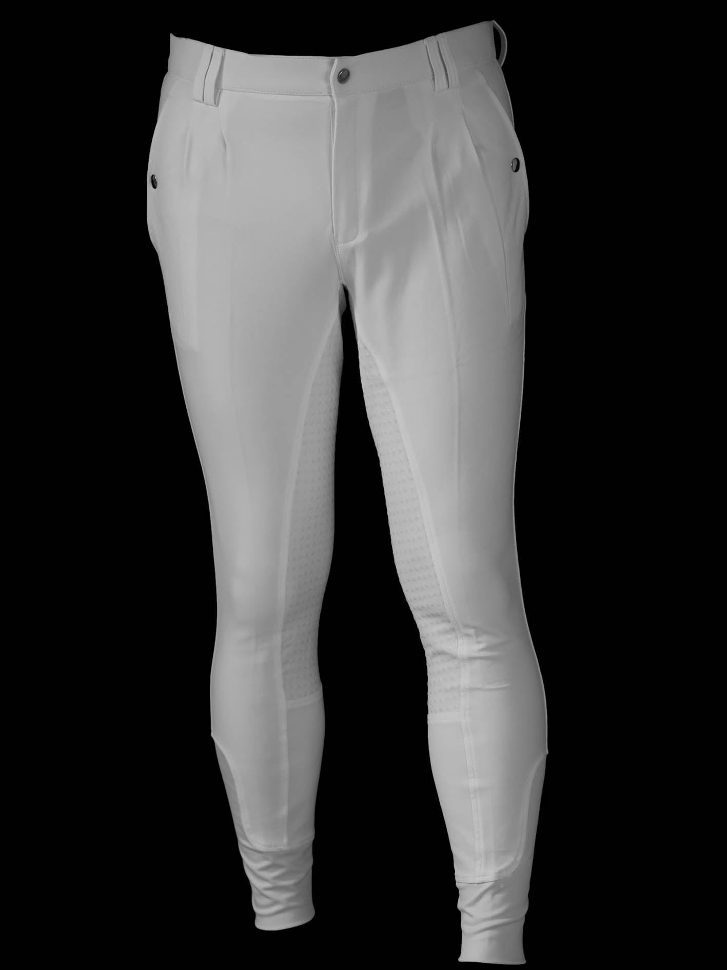 Front view of Men's white competition breeches