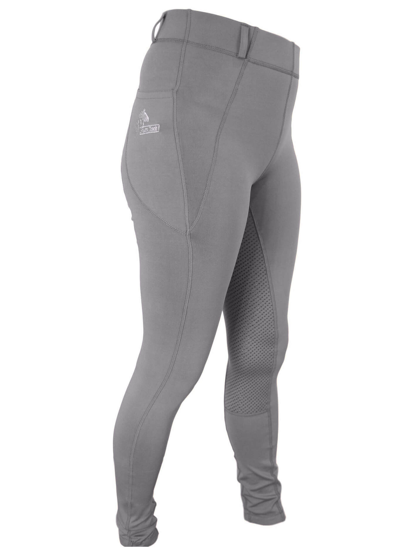 Dark Grey Riding Tights® / Leggings® With Full Seat and Deep Phone Pocket -  LuxeEquine