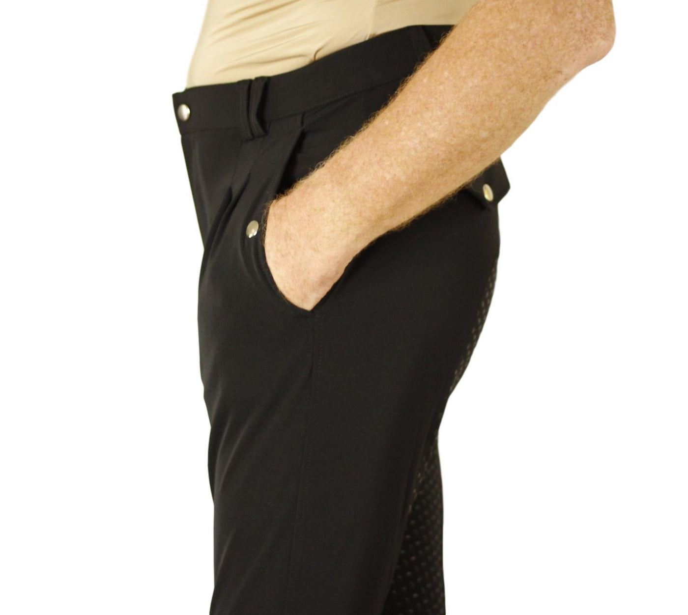 Inspire Knee Patch High Waist White Coolmax Breeches