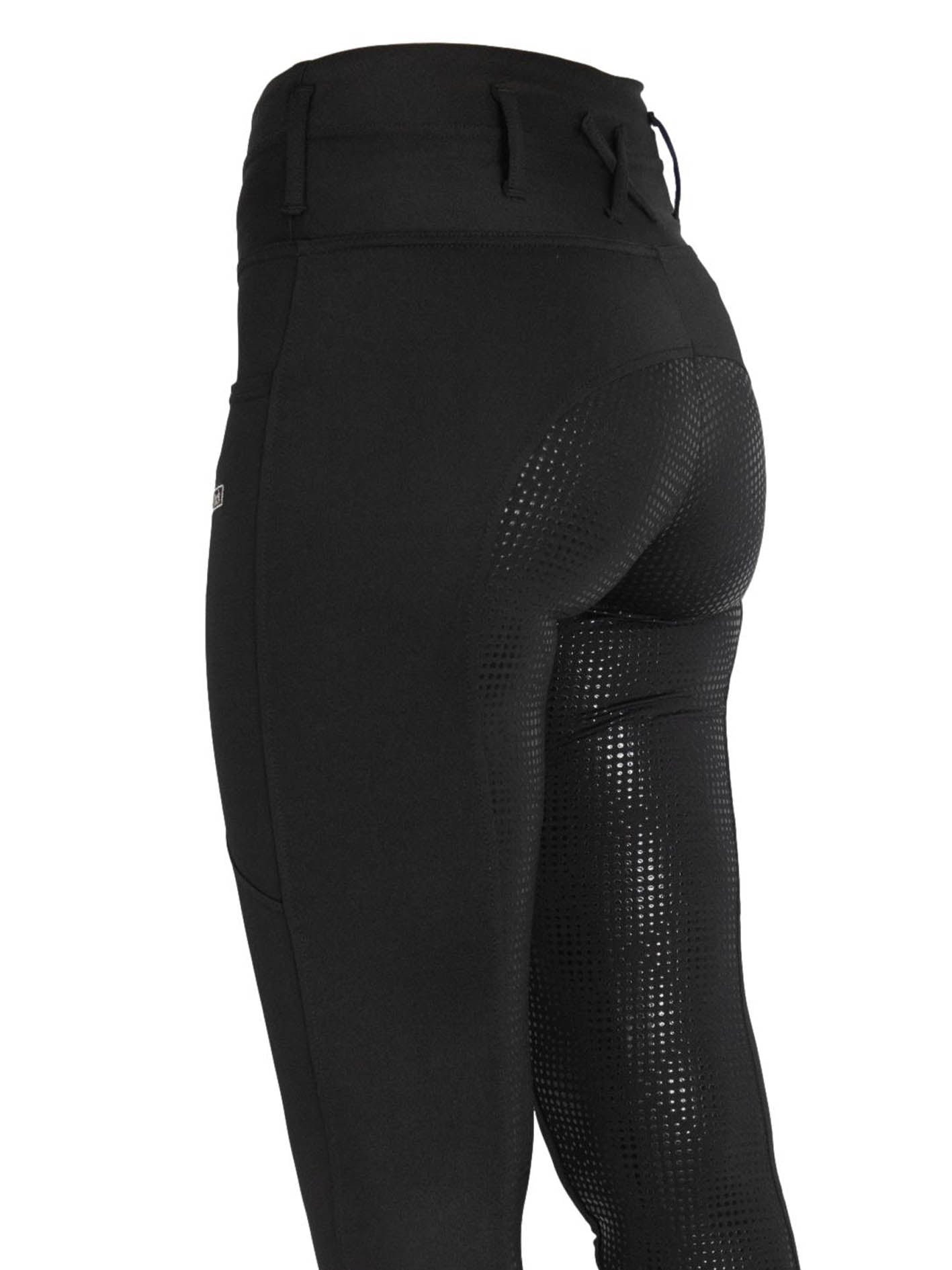 "Alice" Riding tights in Black with or without silicone seat grip